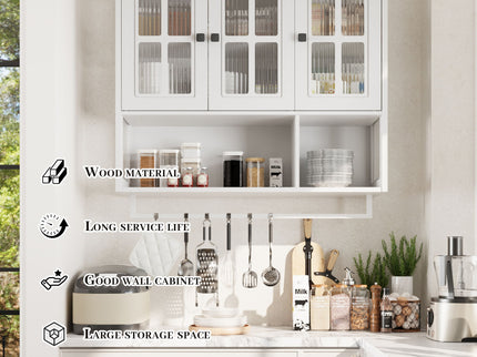 3 Door Wall Cabinet With Glass Door And Towel Bar