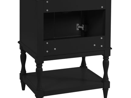 Modern Bathroom Vanity With Sink, Rectangular Cabinet With Open Shelf And Closed Storage