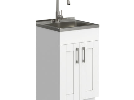 Modern Shaker All-In-One Laundry Utility Sink And Cabinet With Pull-Out Faucet