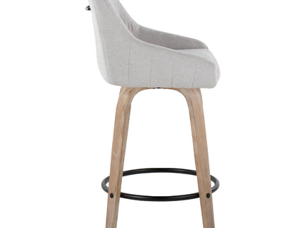 Hannah - Transitional Fixed Height Counter Stool With Swivel With Round Footrest (Set of 2)
