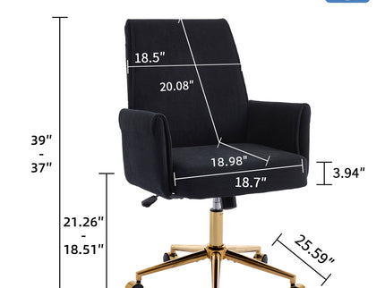 Ergonomic Mid-Back Office Chair With Gold Base
