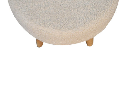 Petite Footstool - Cream / Brown