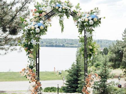Garden Arch With Adjustable Width Climbing Plants Support - Black