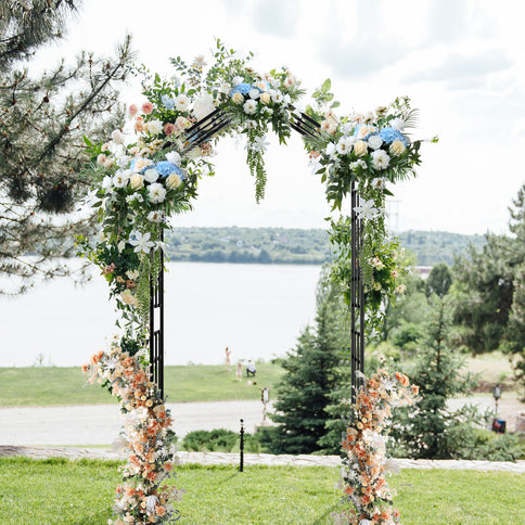 Garden Arch With Adjustable Width Climbing Plants Support - Black