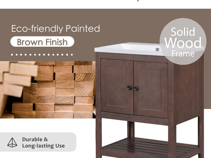 Modern Bathroom Vanity With Sink And Open Shelf