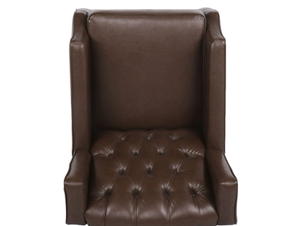 Amedou - Contemporary Tufted Wingback Rocking Chair - Dark Brown