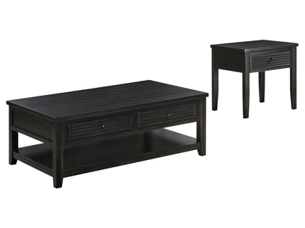 Sutter - 2 Piece Coffee And End Table Set - Dark Brown