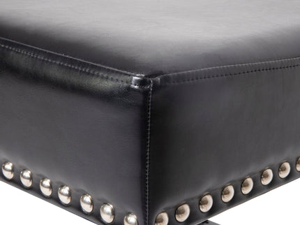 Soltique - Backless Dining Counter Stool With Nailhead Trim (Set of 2)