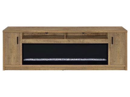 Nevada - Fireplace TV Stand With Flame Visualizer - Brown