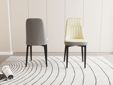 Modern Dining Chair With Cushions And Metal Legs