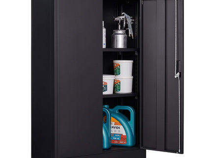 Metal Storage Cabinet With Locking Doors And Adjustable Shelf, Folding Filing Storage Cabinet, Folding Storage Locker Cabinet For Home Office, School, Garage