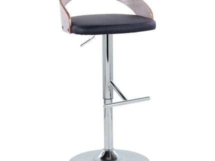 Grotto - Contemporary Adjustable Height Barstool With Swivel With Straight T Footrest (Set of 2)