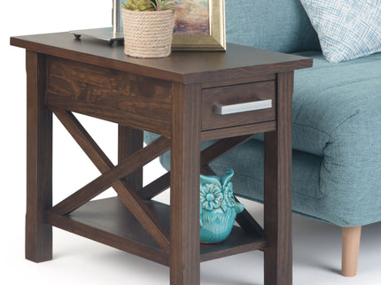 Kitchener - Narrow Side Table - Warm Walnut Brown