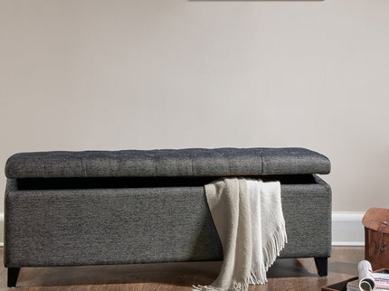 Elegant Design Tufted Top, Soft Close Storage Bench