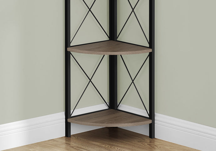 Bookshelf, Bookcase, Etagere, Corner, 4 Tier, Office, Marble Look Contemporary & Modern