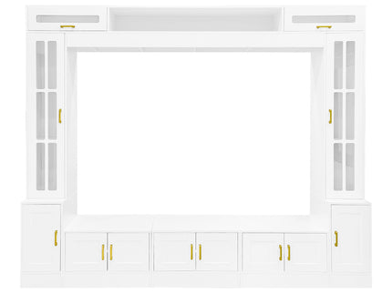Wall Unit Entertainment Center With Bookshelves For TVs Up To 80"