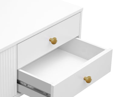 TV Media Console Table, TV Stand With Storage For Living Room - White