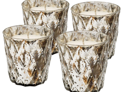Scented Soy Wax Candle (Set of 4) - Silver