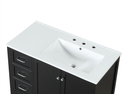 Bathroom Vanity With Sink Top, Bathroom Vanity Cabinet With 2 Doors And 2 Drawers, Open Shelf