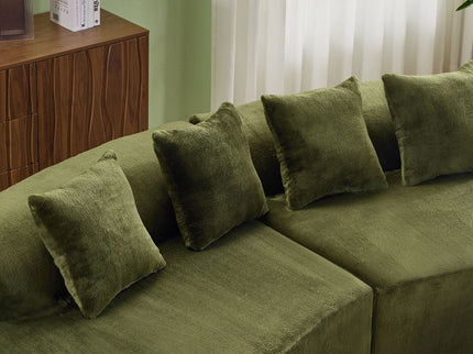 Modern Curved Sofa With Pillows