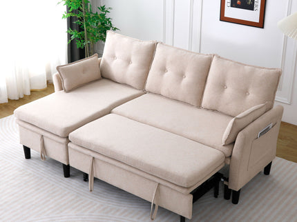 L-Shaped Reversible Chaise Sectional Sofa With Storage