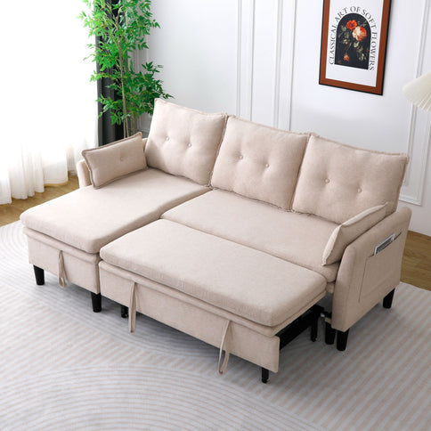L-Shaped Reversible Chaise Sectional Sofa With Storage