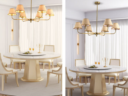 6 Lamp Chandelier - Golden