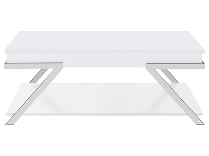Briana - 2 Piece Coffee And End Table Set With Lift Top Legs - Gloss White