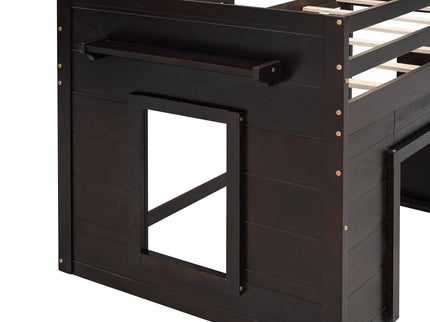 Loft Bed With Cabinet And Shelf