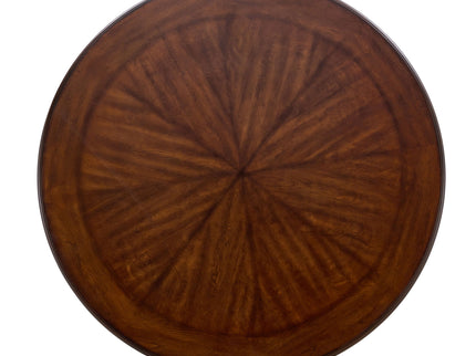 Mid Century Modern Round Dining Table With Metal Legs And Open Shelf