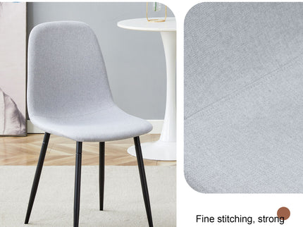 Modern Medieval Style Cushioned Side Chairs Set With Metal Legs For Kitchens