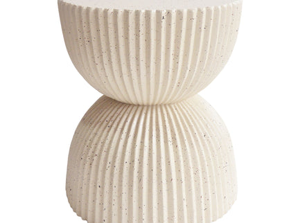Side Table With Speckled Ribbed Texture