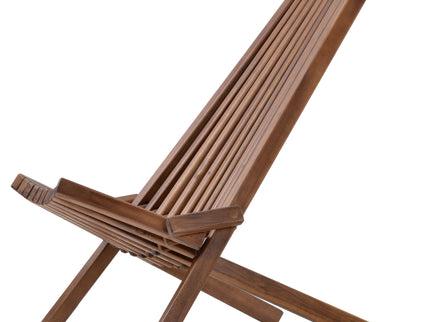 Folding Wood Chair, Portable Solid Wood Seating For Indoor Or Outdoor Use - Natural