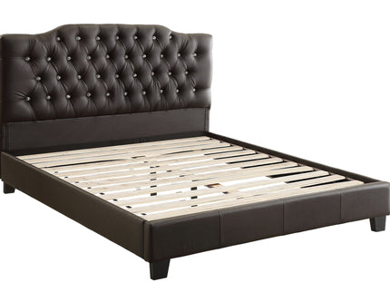 Modern Bed Frame With Tufted Upholstered Headboard