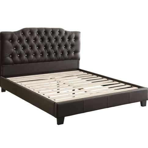 Modern Bed Frame With Tufted Upholstered Headboard
