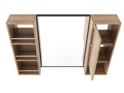 39.4" Wall Mounted Bathroom Cabinet With Storage And - Imitative Oak