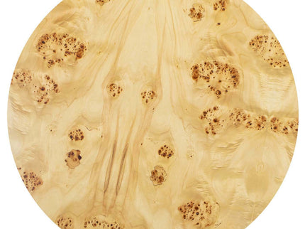 Nebula - Round Pillar Leg Coffee Table - Warm Natural Brown Burl