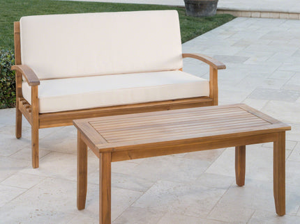 Outdoor Chat Set With Coffee Table And Loveseat