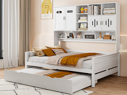 Daybed With All-In-One Cabinet And Shelf