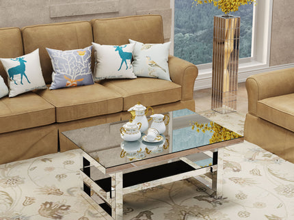 Square Coffee Table For Living Room - Silver