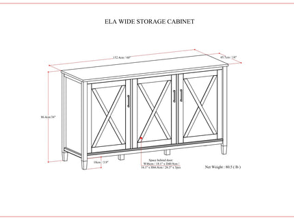 Ela - Wide Storage Cabinet - Smoky Brown