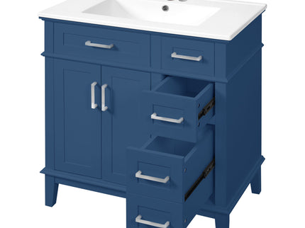 Modern Bathroom Vanity With Sink, Storage Cabinet, Soft Close Doors, Deep & Standard Drawers