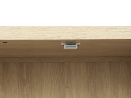 4 Door Storage Cabinet With 1 Drawer And 4 Adjustable Inner Shelves - Natural