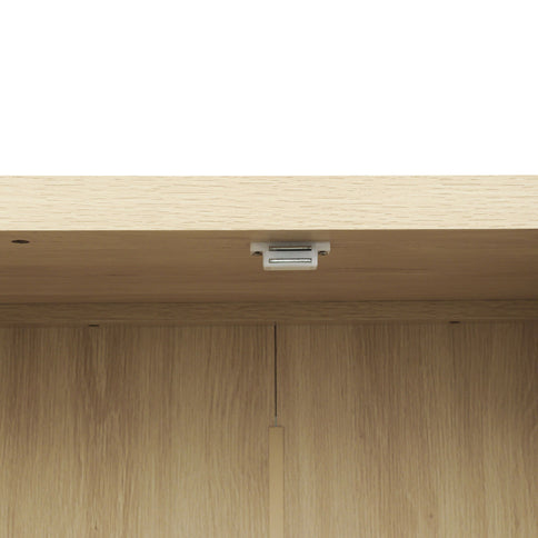 4 Door Storage Cabinet With 1 Drawer And 4 Adjustable Inner Shelves - Natural