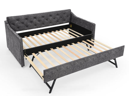 Daybed With Pop Up Trundle And USB Charging Armrest