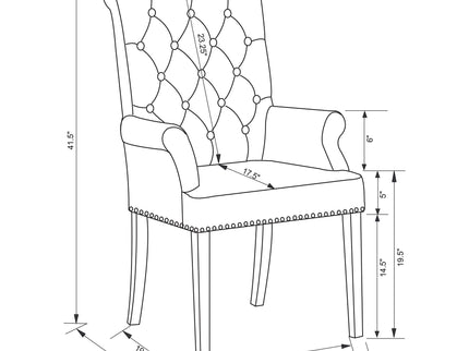 Tufted Arm Chair With Nailhead Trim