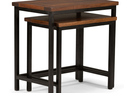 Skyler - 2 Piece Nesting Side Table - Dark Cognac Brown
