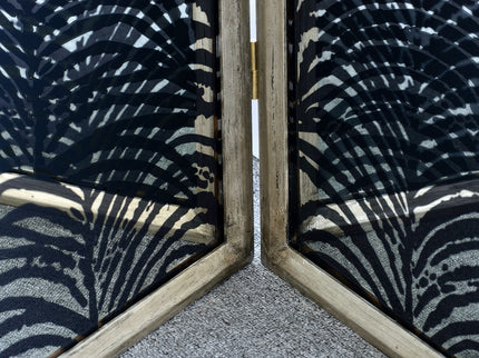 Room Divider, Herero 4 Panel Decorative Screen - Black