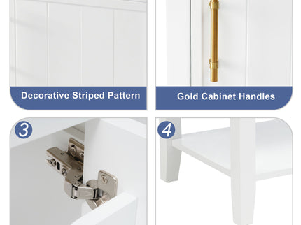 Modern Bathroom Vanity With Sink, Soft-Closing Door And Open Shelf