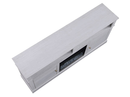 Terra - TV Stand Console With Fireplace - White Walnut